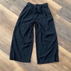 Zara wide leg navy crop - small